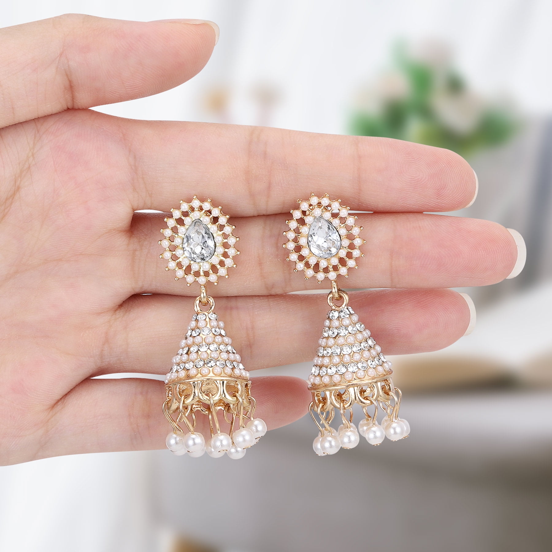 Amazon.com: Long Tassel Wedding Accessories Gold Color Full Zirconia Bridal  Earrings for Women Jewelry Wedding Girls Chains Summer (Metal Color : Style  B, Size : 9.5-11cm) : Clothing, Shoes & Jewelry
